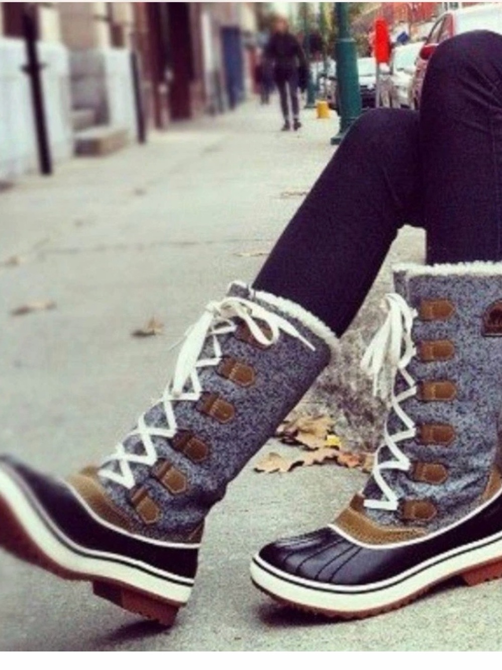 Sorel Tivoli High II Gray Tweed Knit Duck Waterproof Winter Boots